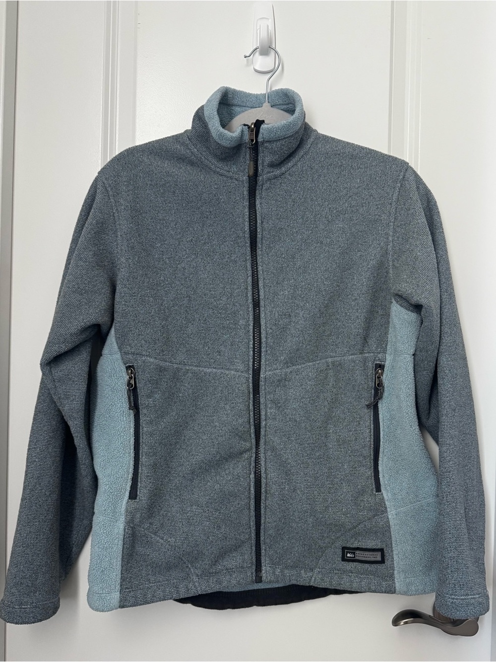 REI Polartec 300 Full Zip Fleece Jacket w/ Pockets Gray/Blue Women’s L